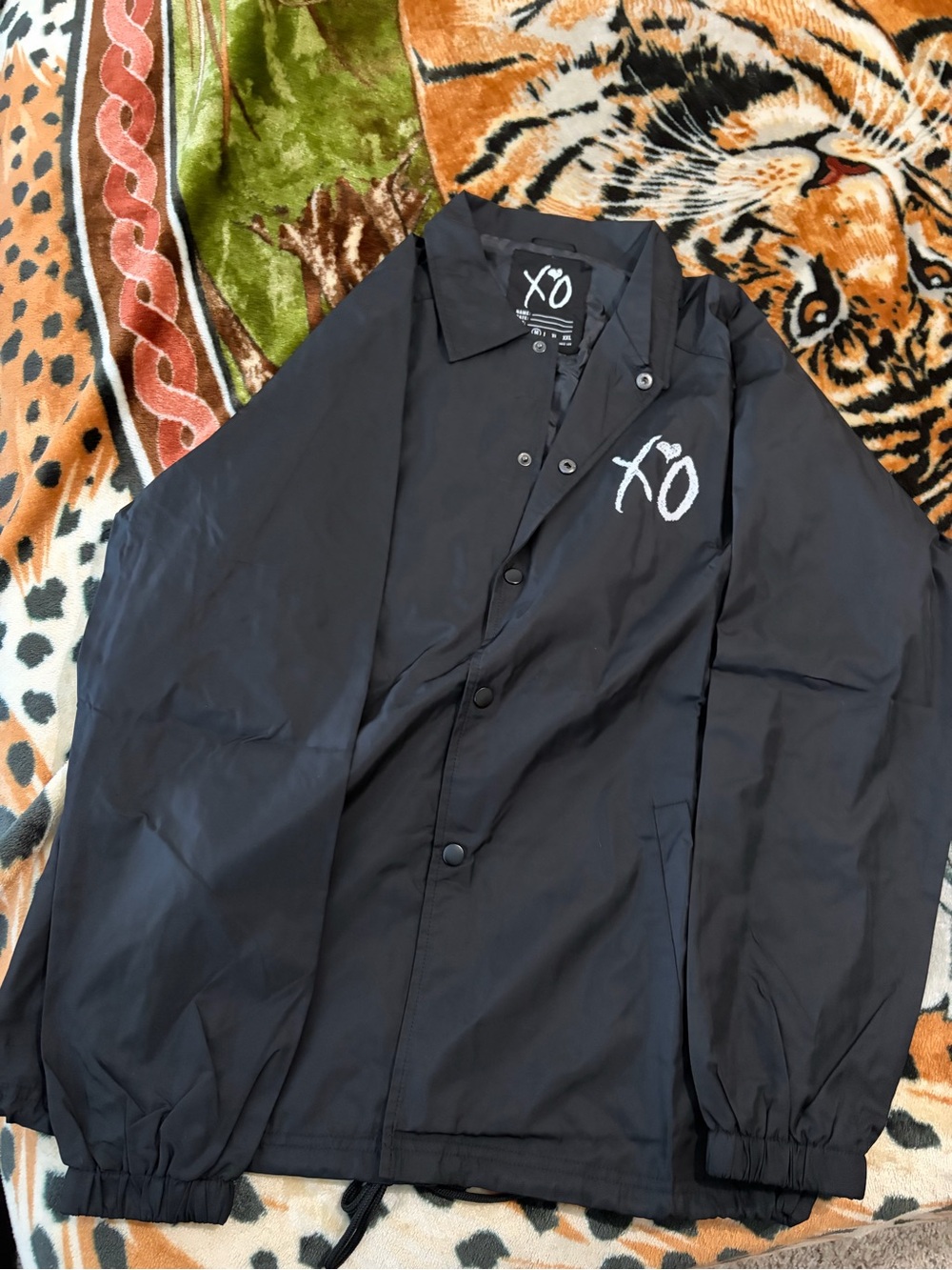 XO Logo Black Windbreaker Jacket by The Weeknd